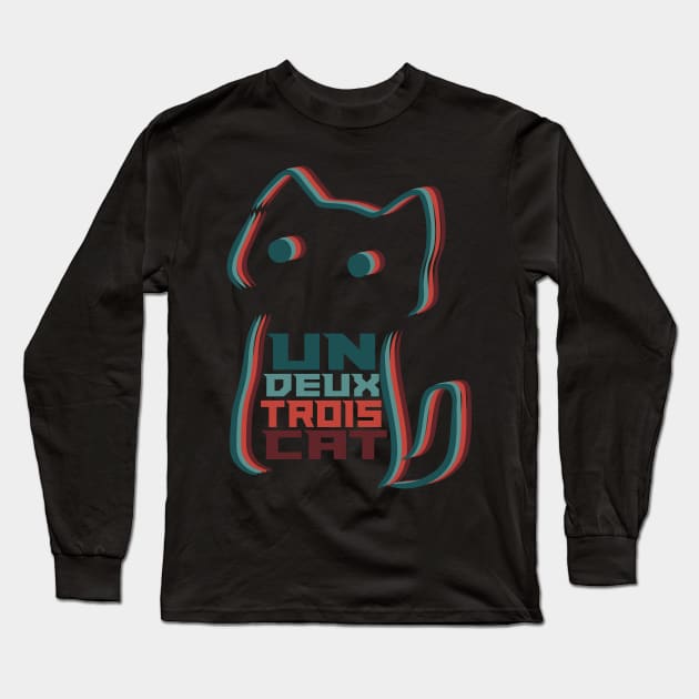 Un Deux Trois Cat Long Sleeve T-Shirt by balibeachart